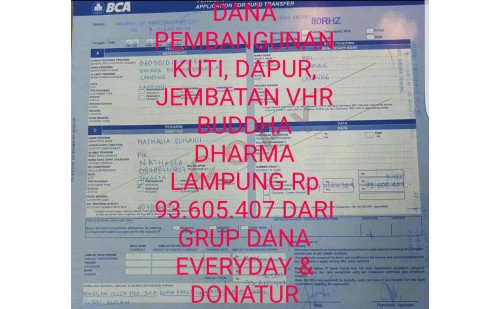 Dana Bangun Kuti dan Jembatan Vihara Desa Lampung