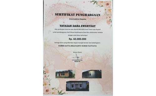 Dana Pembangunan Kuti Vihara Buddhayana Kota Baru