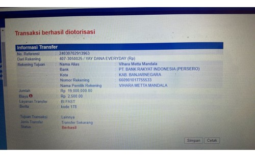 Dana Pengerjaan Pondasi & Dinding Sanggar Seni Buddhis