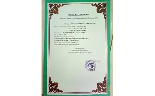Dana Pengerjaan Pondasi & Dinding Sanggar Seni Buddhis