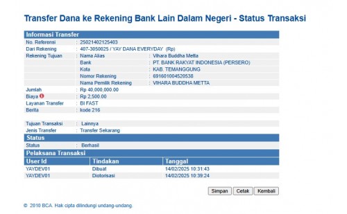 Dana Pembangunan Lantai Kuti & Pendopo Vihara Buddha Metta