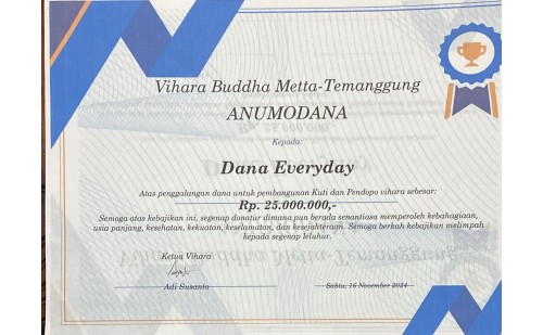 Dana Pembangunan Lantai Kuti & Pendopo Vihara Buddha Metta