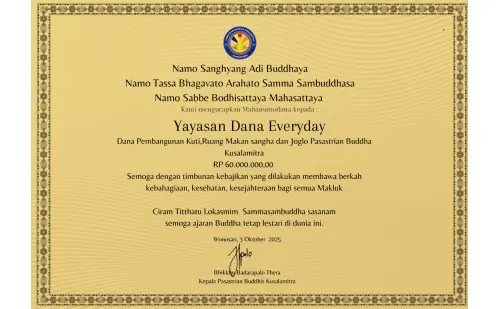 Dana Bangun Kuti & Ruang Makan Sangha Vihara Gunungkidul