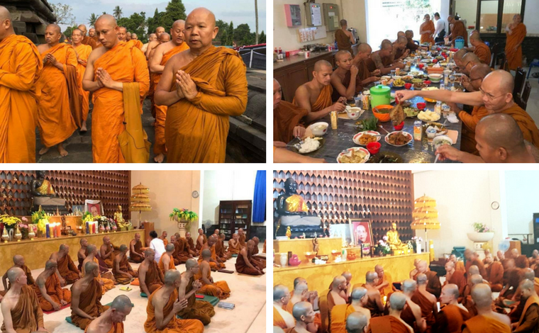 Dana Makan Kepada 100 Sangha di Acara Waisak Borobudur
